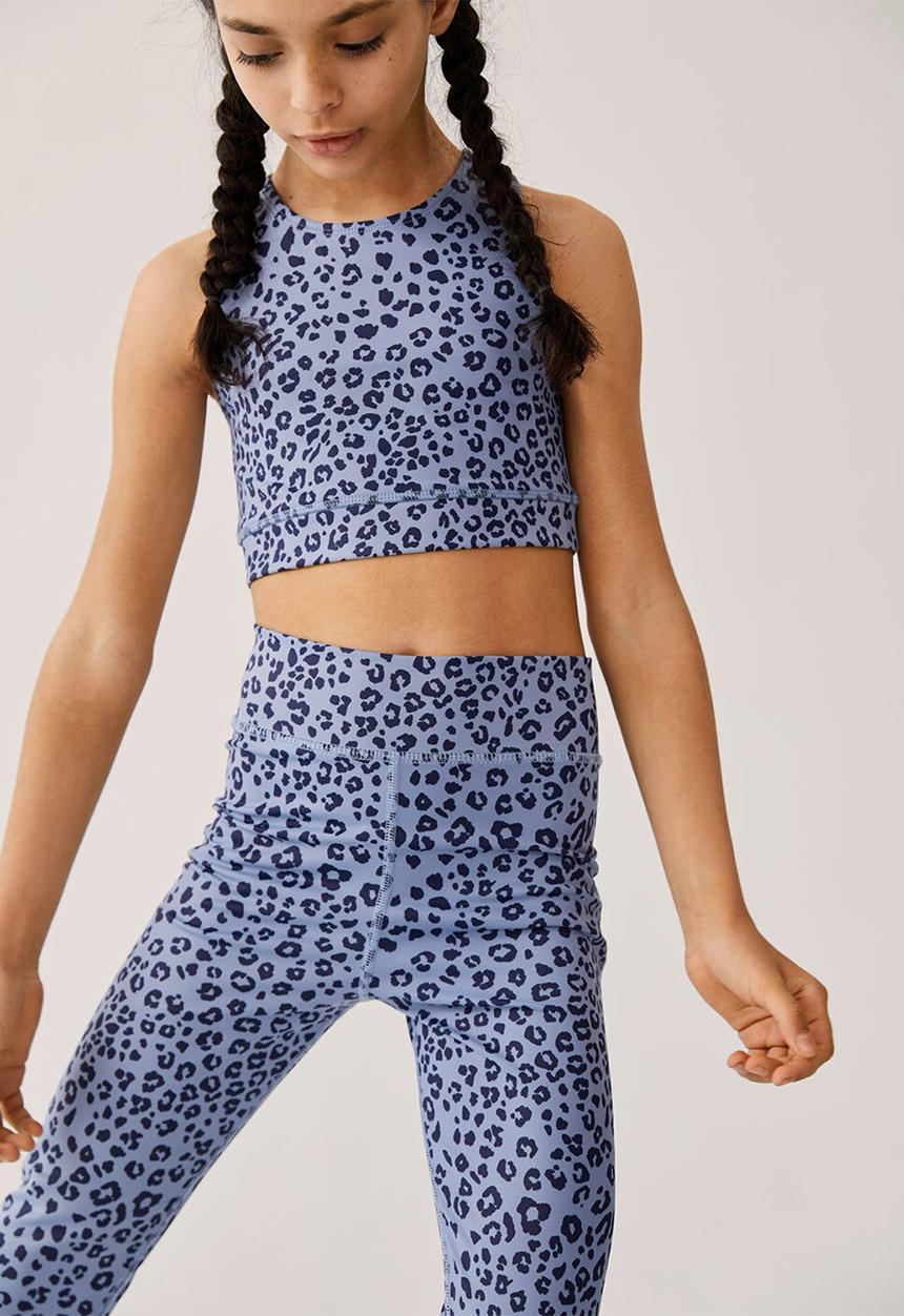 MANGO - Animal print crop top - blue