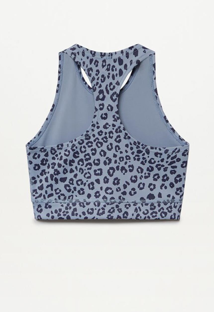 MANGO - Animal print crop top - blue