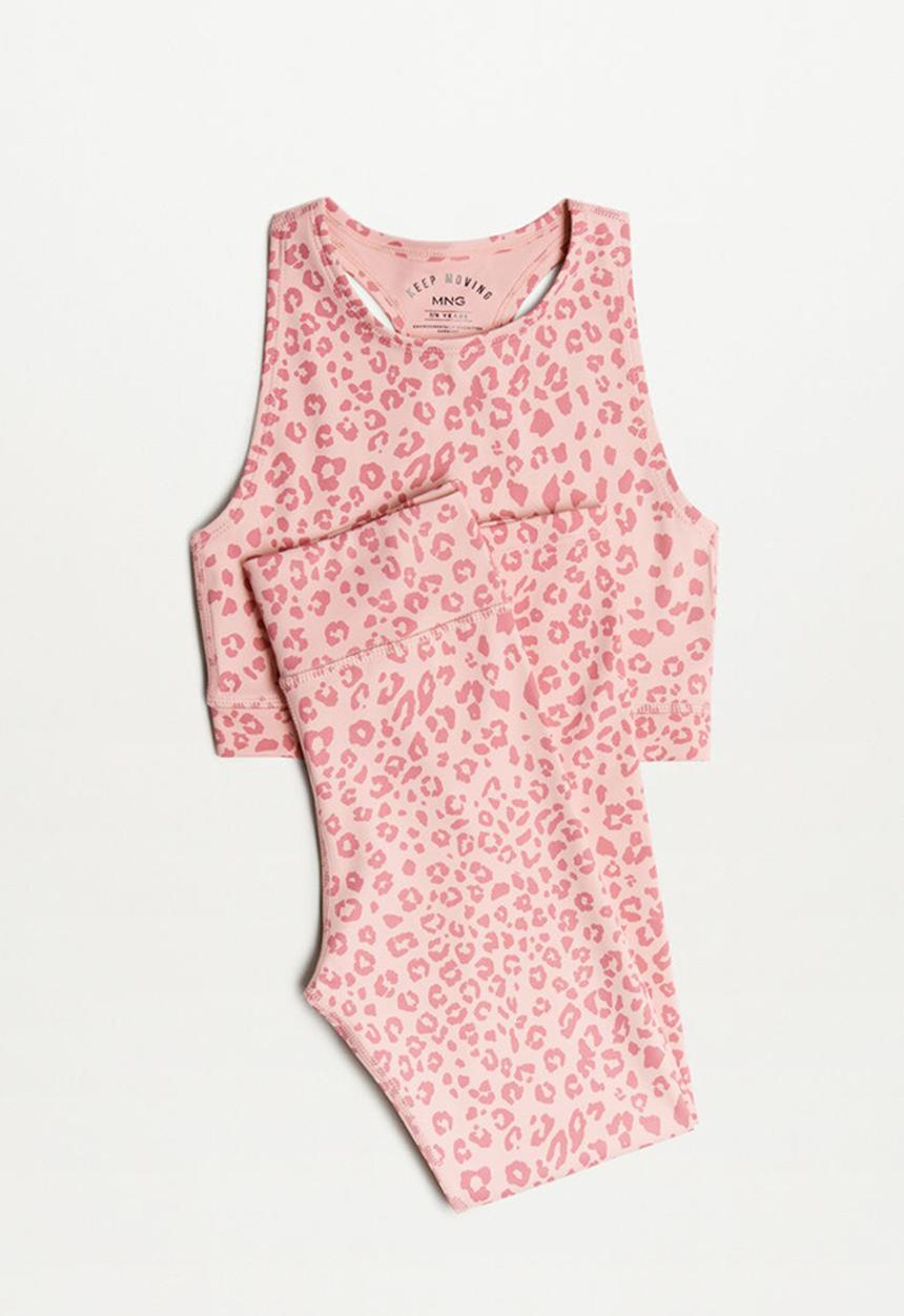 MANGO - Animal print crop top - pink