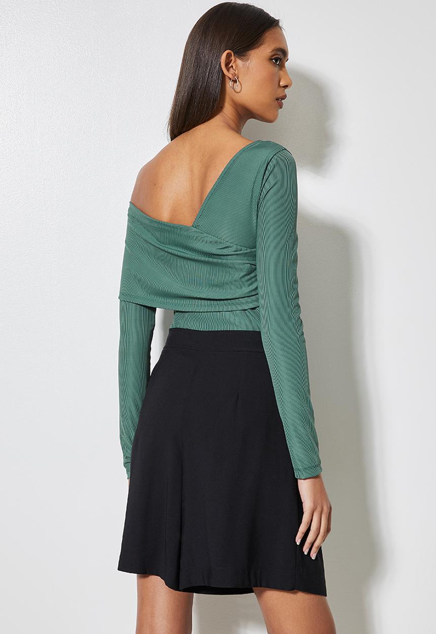 VELVET - Styled off shoulder bodysuit - seapine