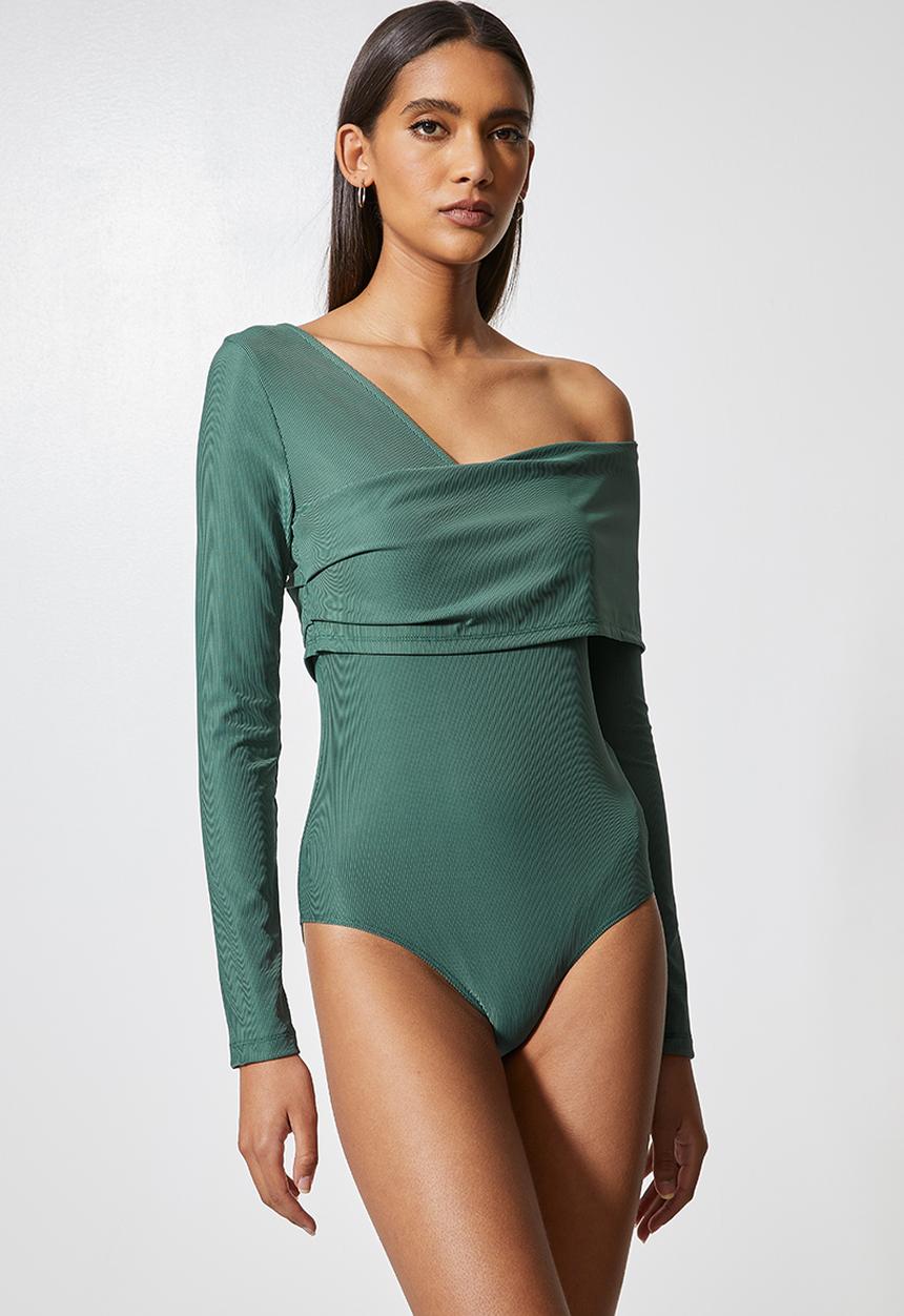 VELVET - Styled off shoulder bodysuit - seapine