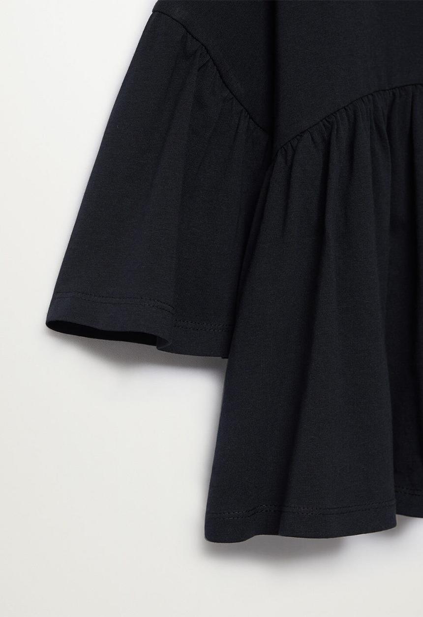 MANGO - Bibi flared short sleeve tee - black