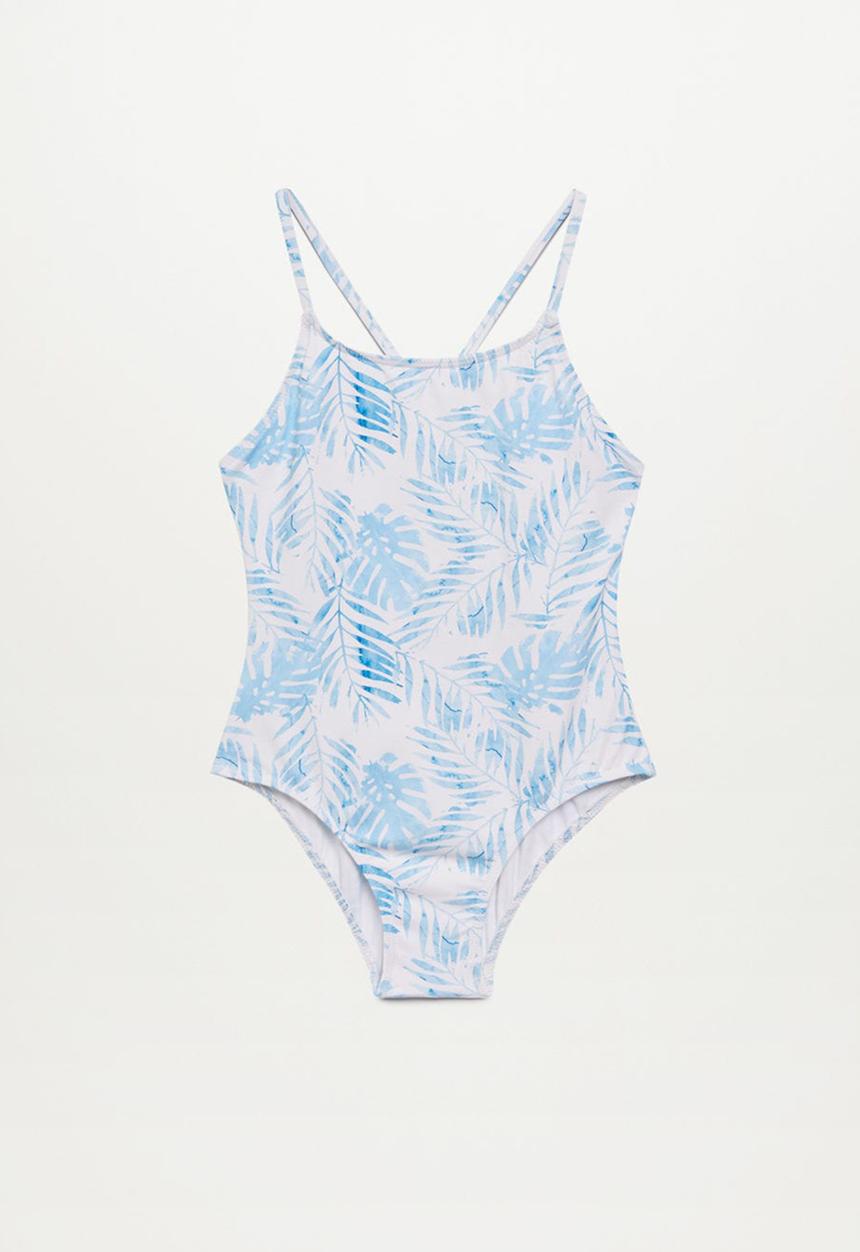 MANGO - Swimsuit palm - blue