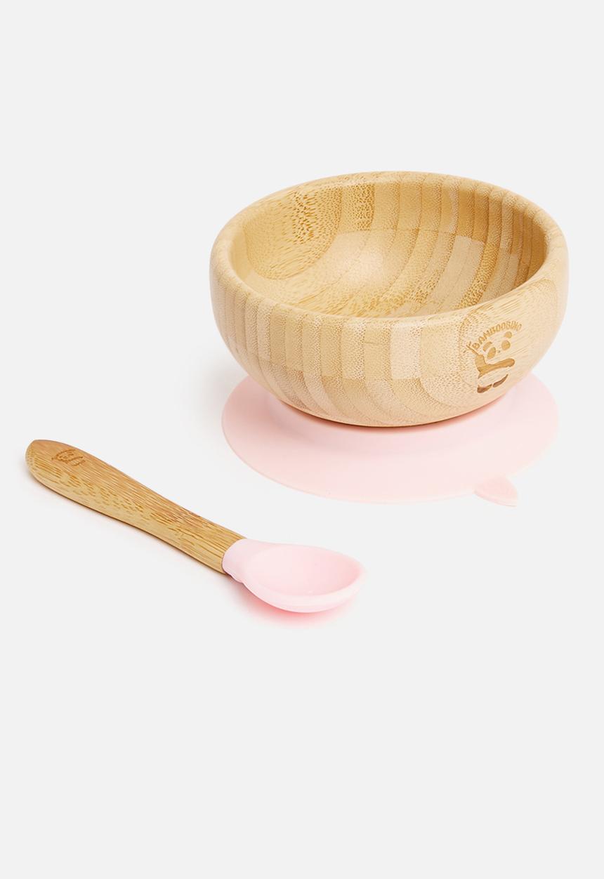 Nicolson Russell - Bamboobino silicone suction  bowl and spoon - pink