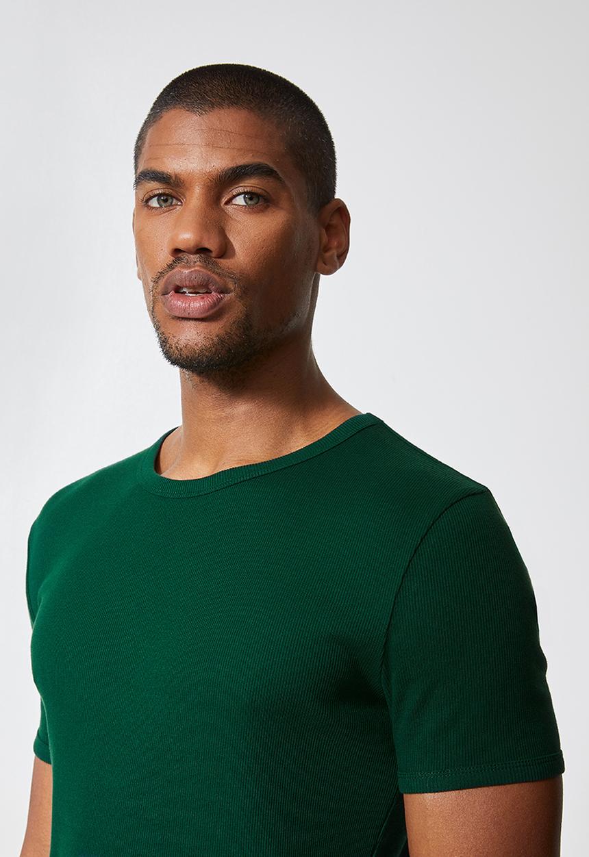 Superbalist - Brando rib muscle fit crew neck tee -  bottle green