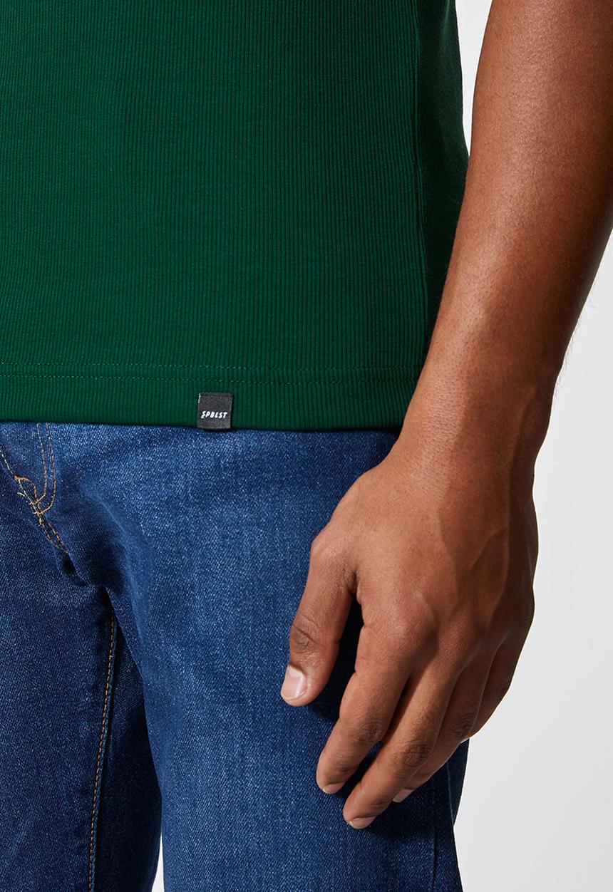 Superbalist - Brando rib muscle fit crew neck tee -  bottle green