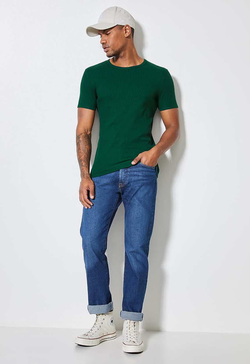 Superbalist - Brando rib muscle fit crew neck tee -  bottle green