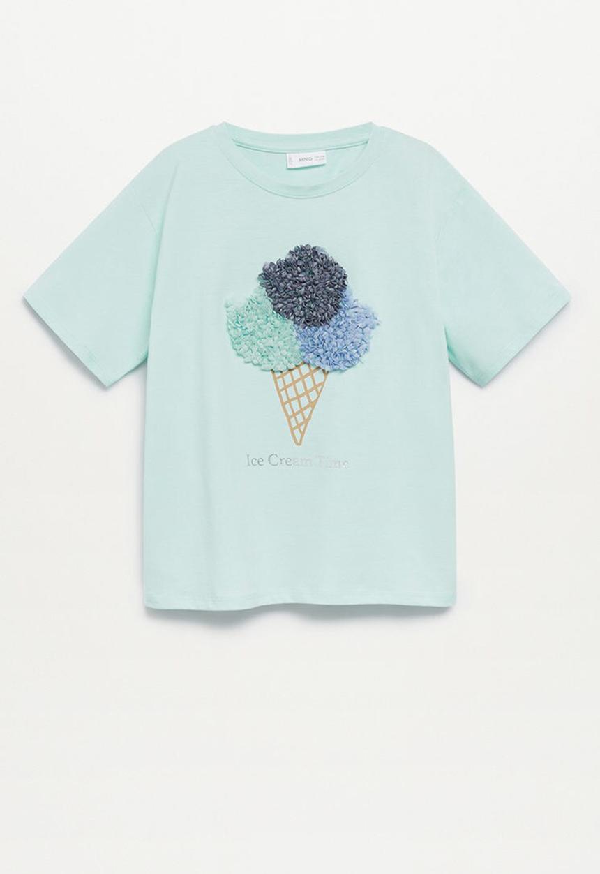 MANGO - Camiseta chiffy - blue
