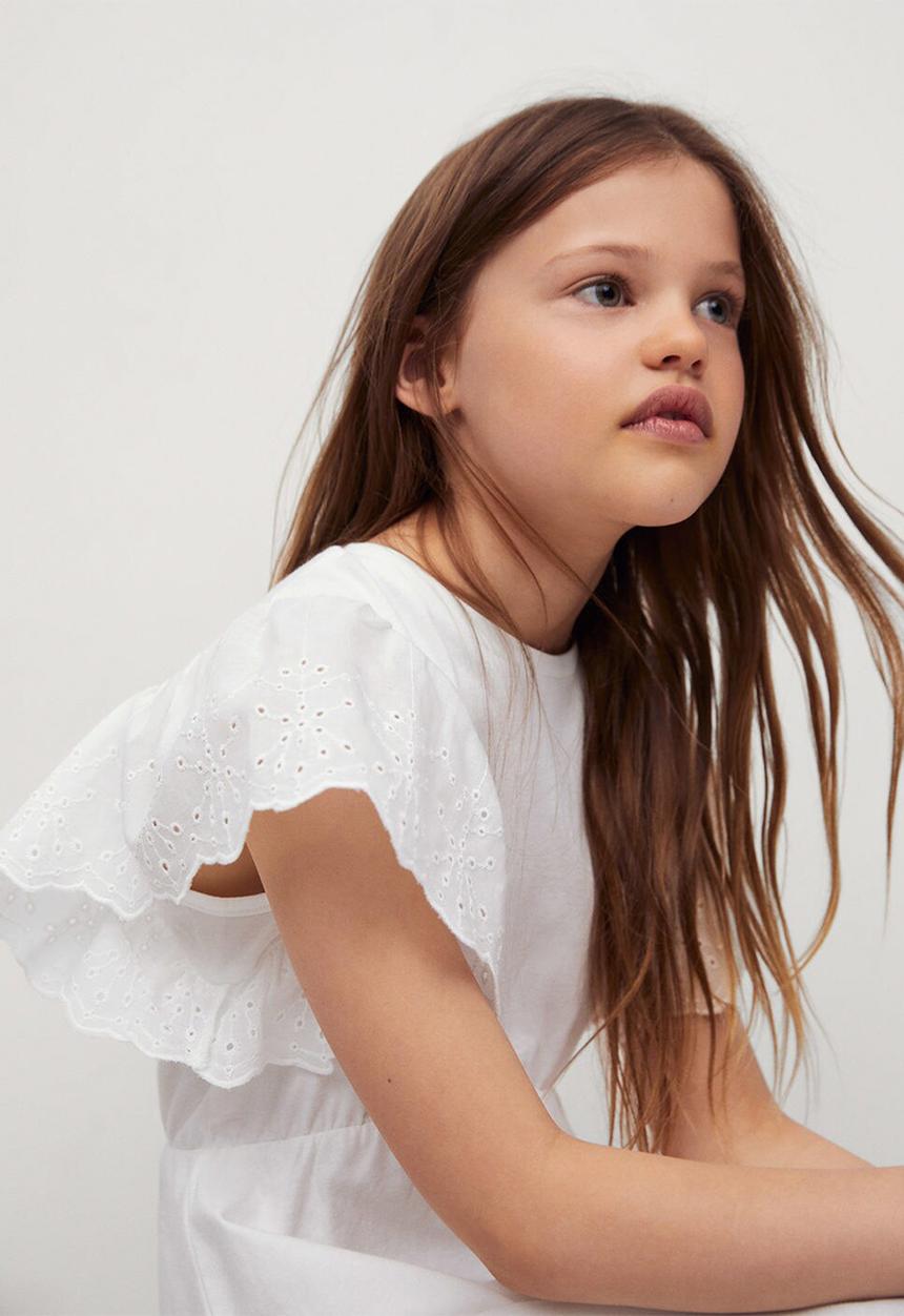 MANGO - Vestido suizi - white