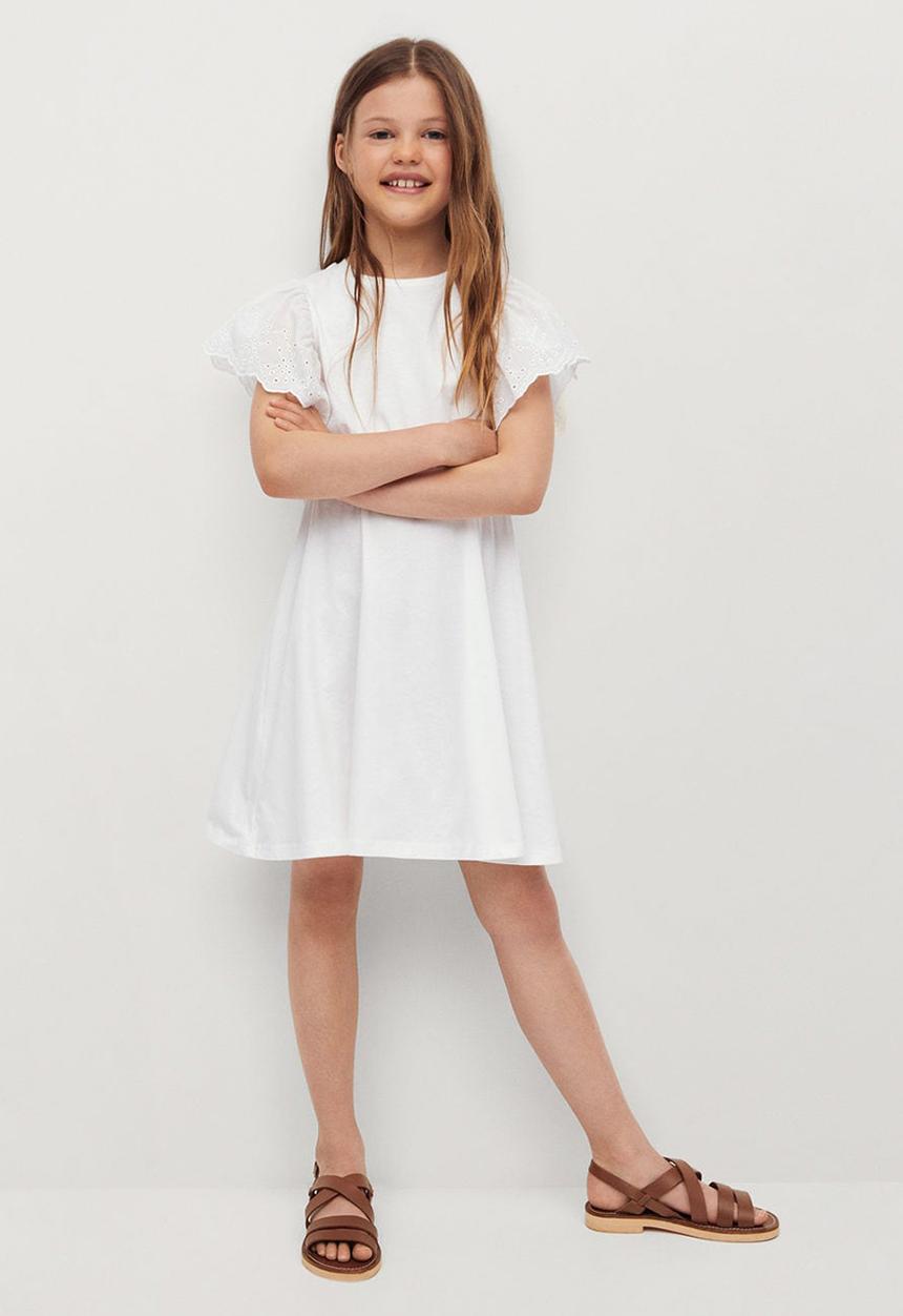 MANGO - Vestido suizi - white