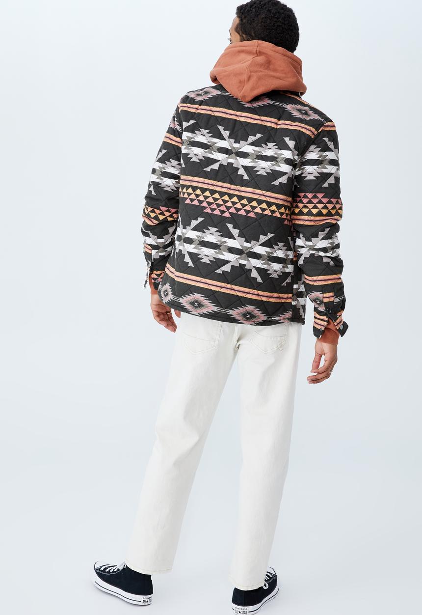 Cotton On - Quilted shacket - black aztec
