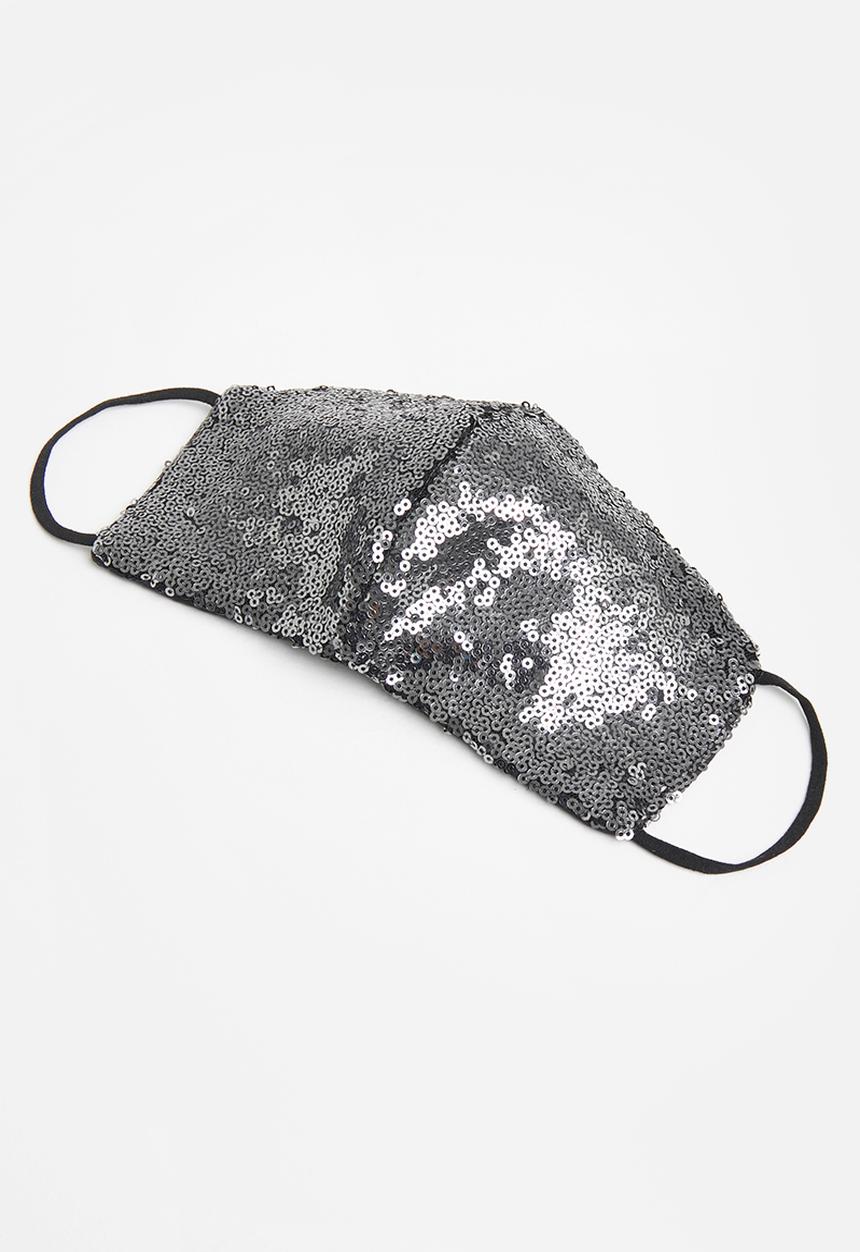 Superbalist - All over sequin mask - gunmetal