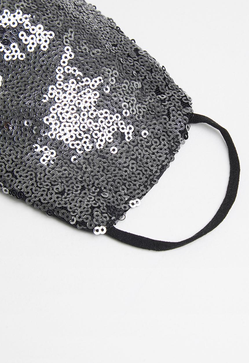 Superbalist - All over sequin mask - gunmetal