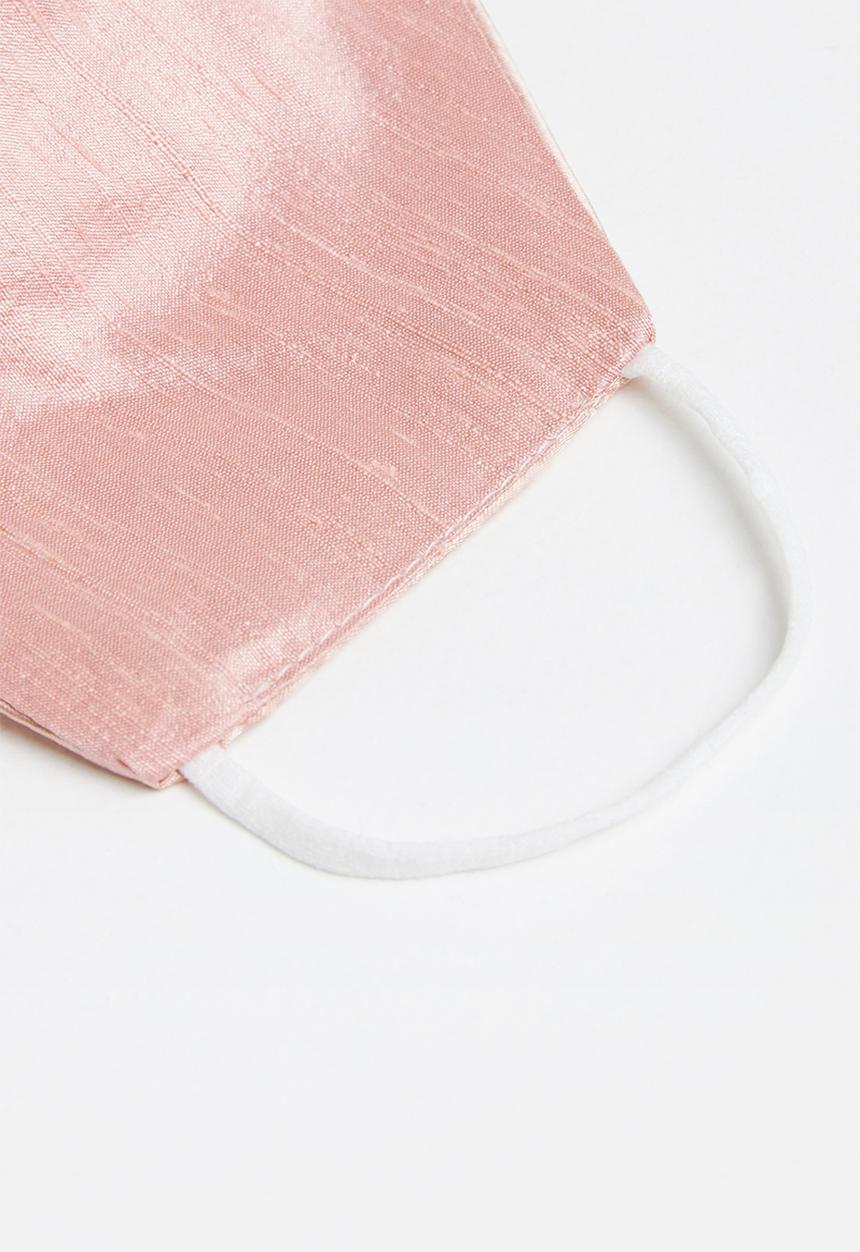 Superbalist - Raw silk face mask 2-pack - dusty pink