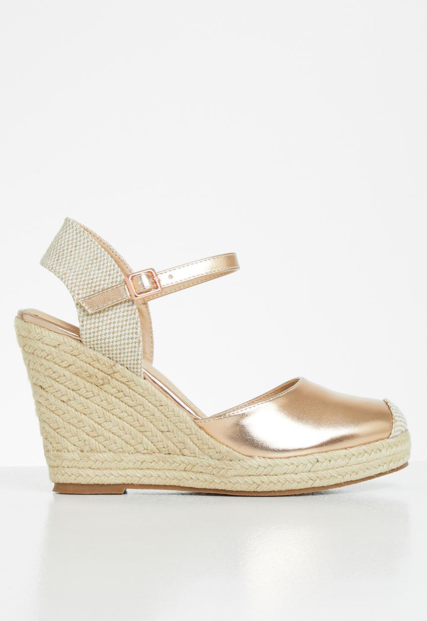 Miss Black - Hooked espadrille wedge - rose gold