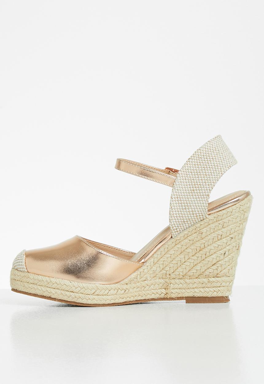 Miss Black - Hooked espadrille wedge - rose gold