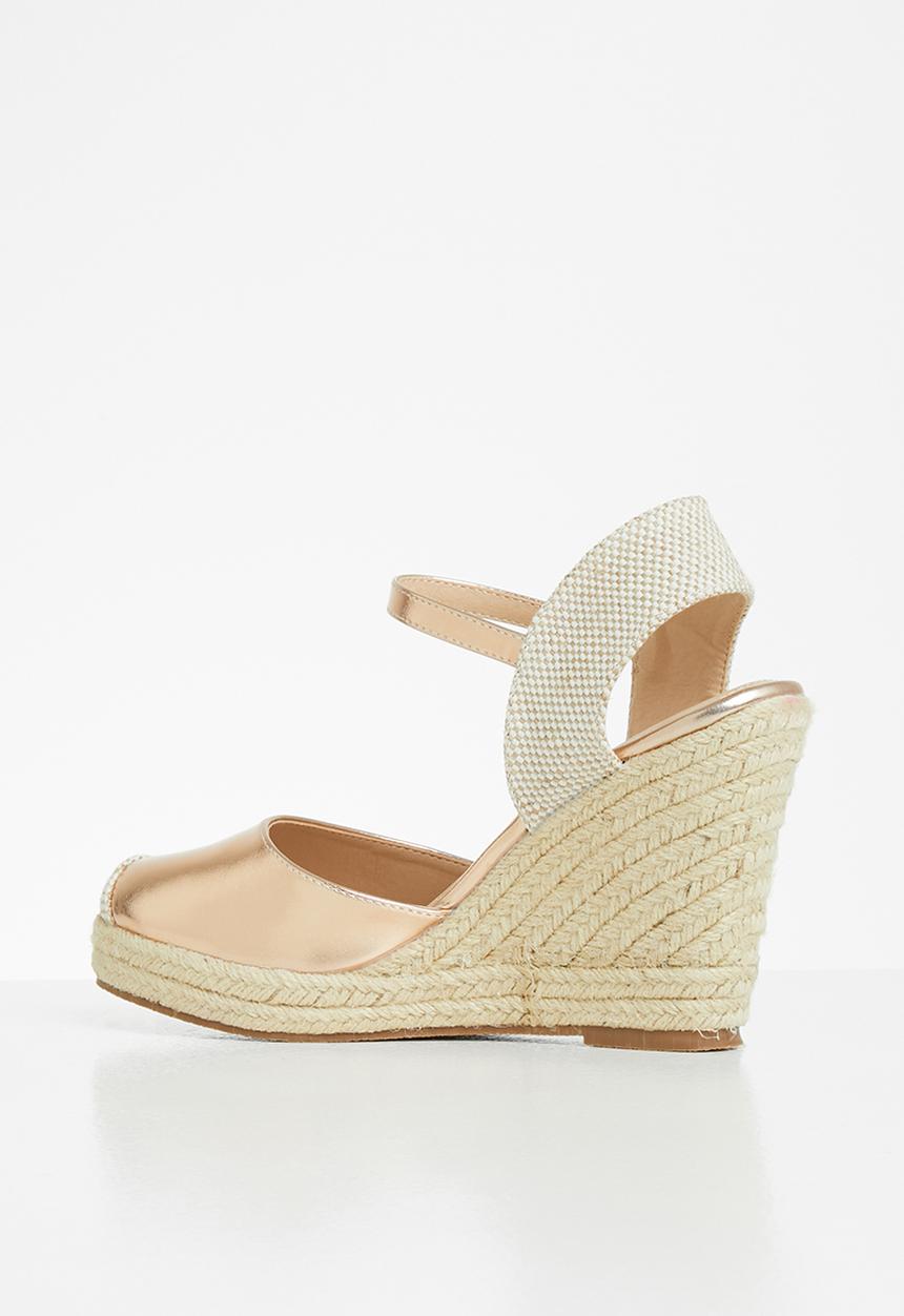 Miss Black - Hooked espadrille wedge - rose gold
