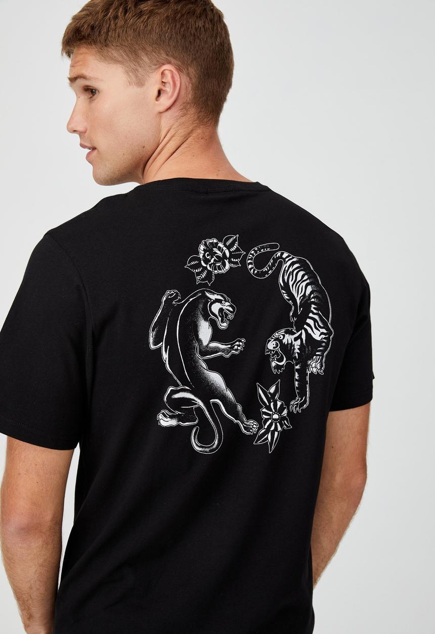 Cotton On - Tbar art t-shirt - black