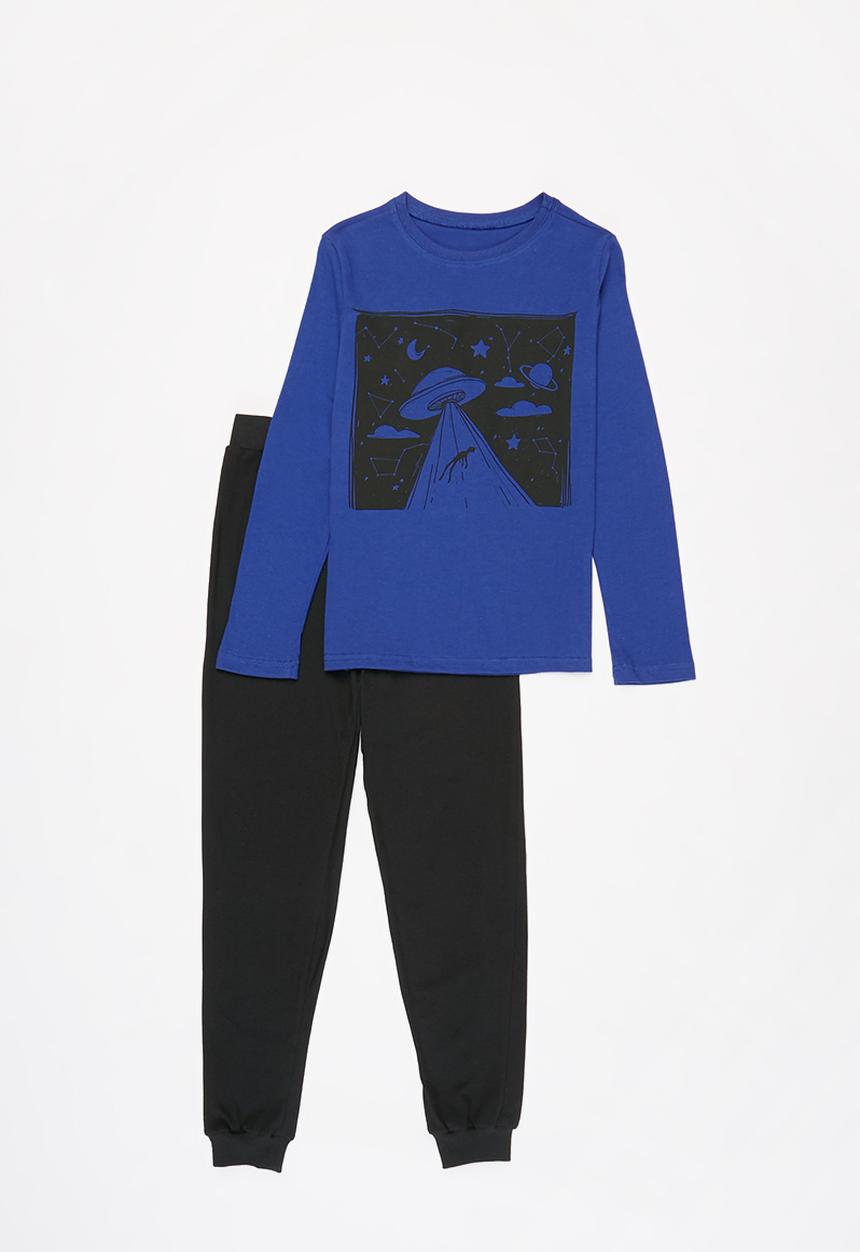 Rebel Republic - Boys top & pants pj set - blue