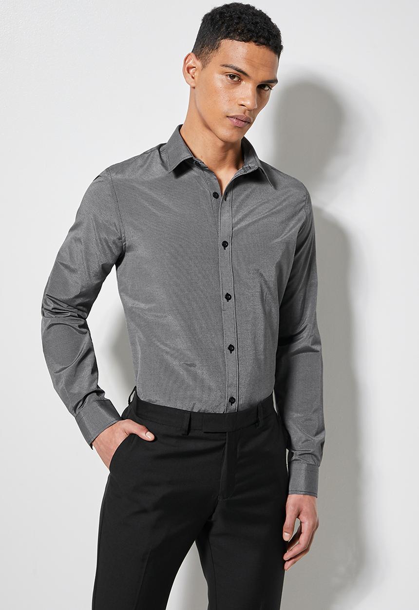 Superbalist - Jos slim stripe shirt - black