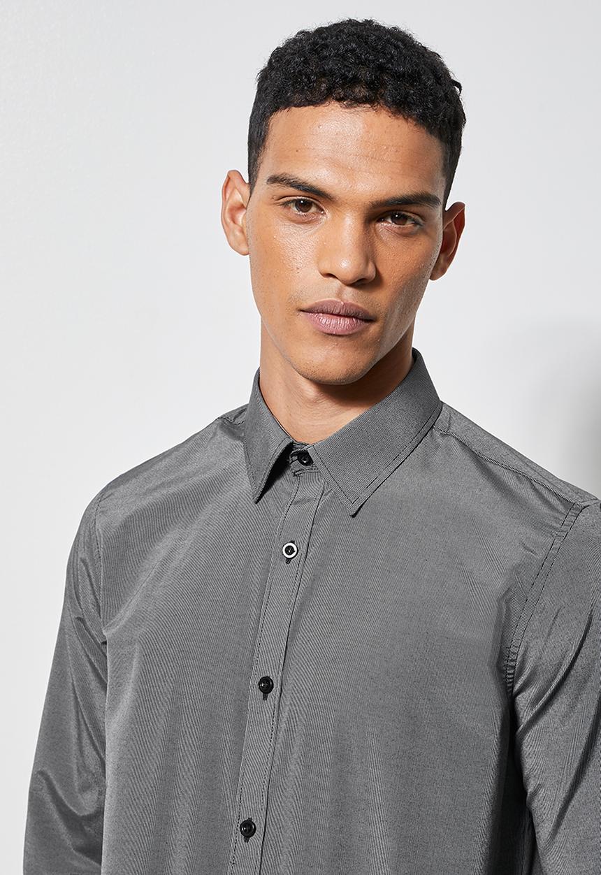 Superbalist - Jos slim stripe shirt - black