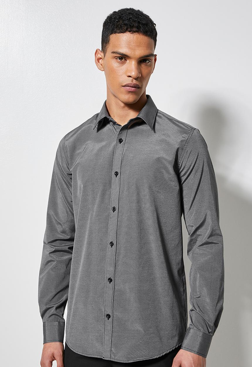 Superbalist - Jos slim stripe shirt - black