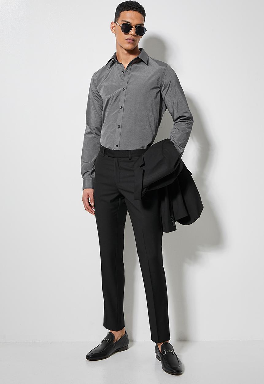 Superbalist - Jos slim stripe shirt - black