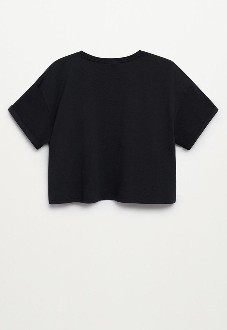 MANGO - Camiseta flow - black