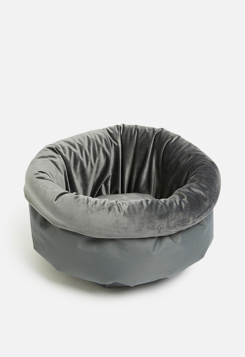 Sixth Floor - Velvet cannoli snuggle pet bed - charcoal