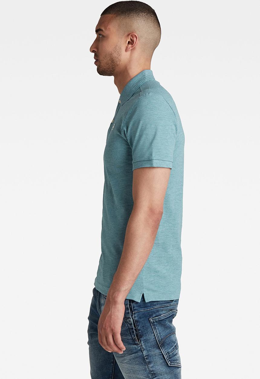 G-STAR - Dunda slim polo short sleeve - light bright nickel htr
