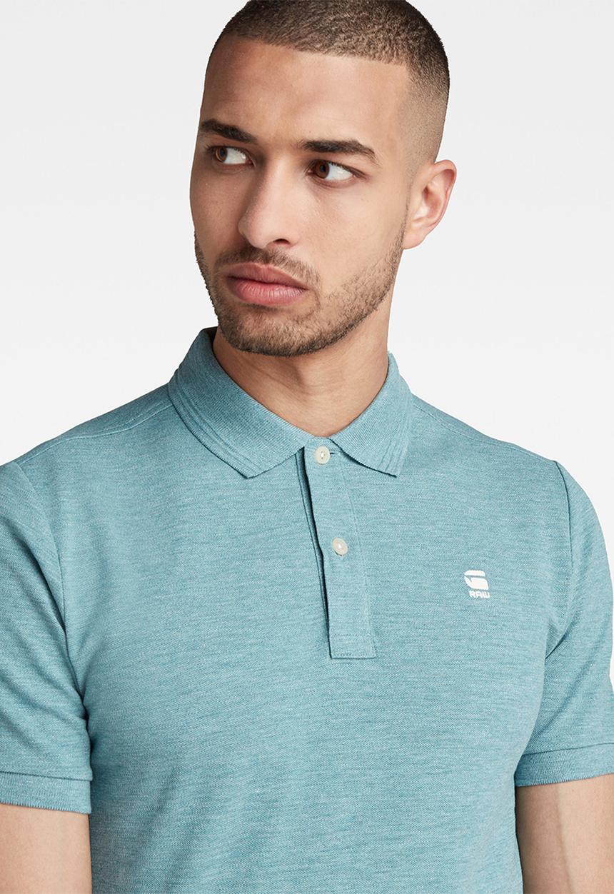 G-STAR - Dunda slim polo short sleeve - light bright nickel htr