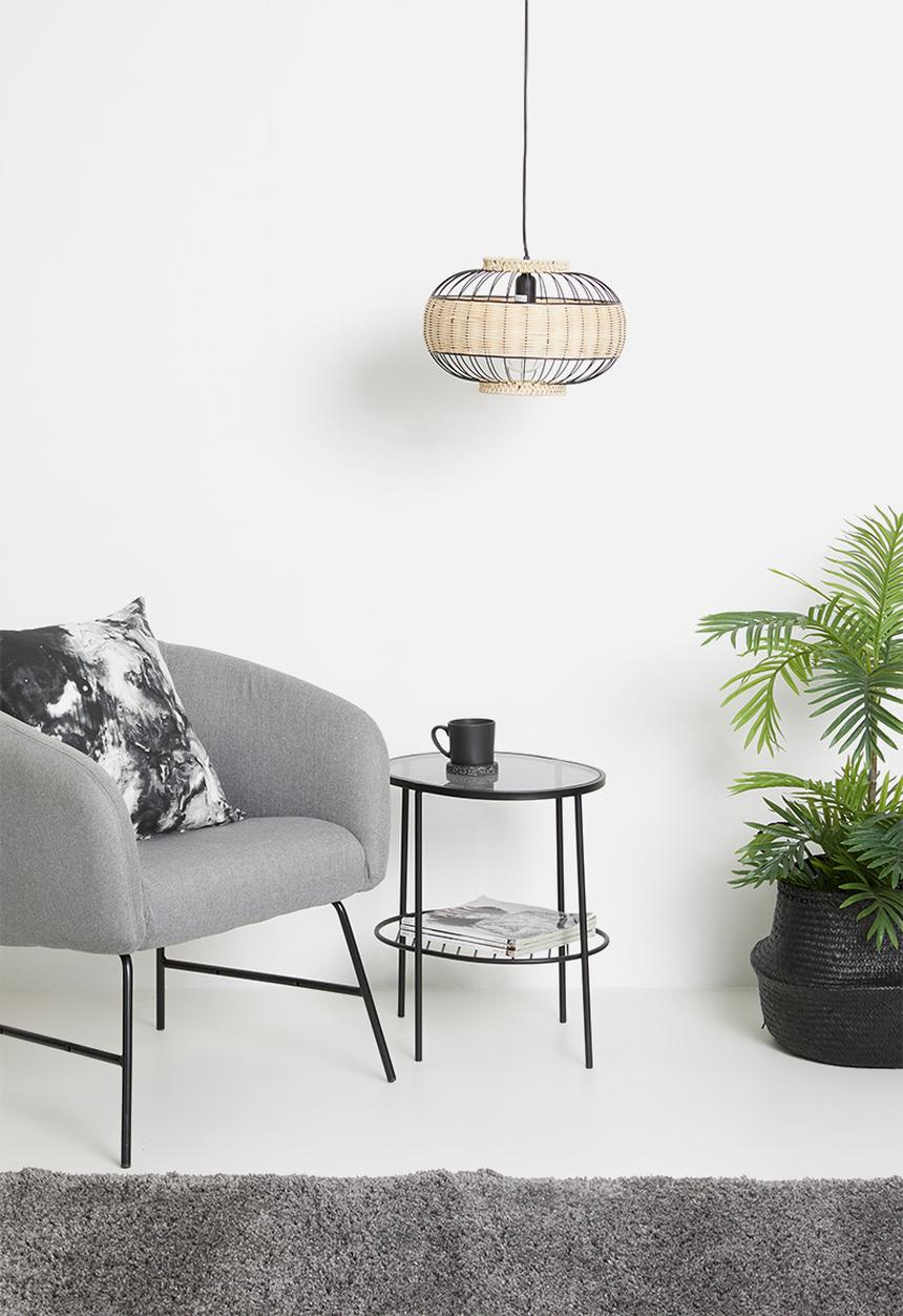 Sixth Floor - Kolo woven pendant light - black & natural