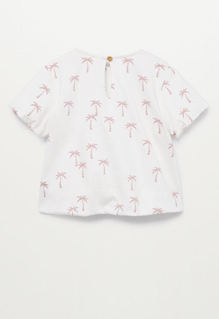 MANGO - Printed cotton T-shirt - white