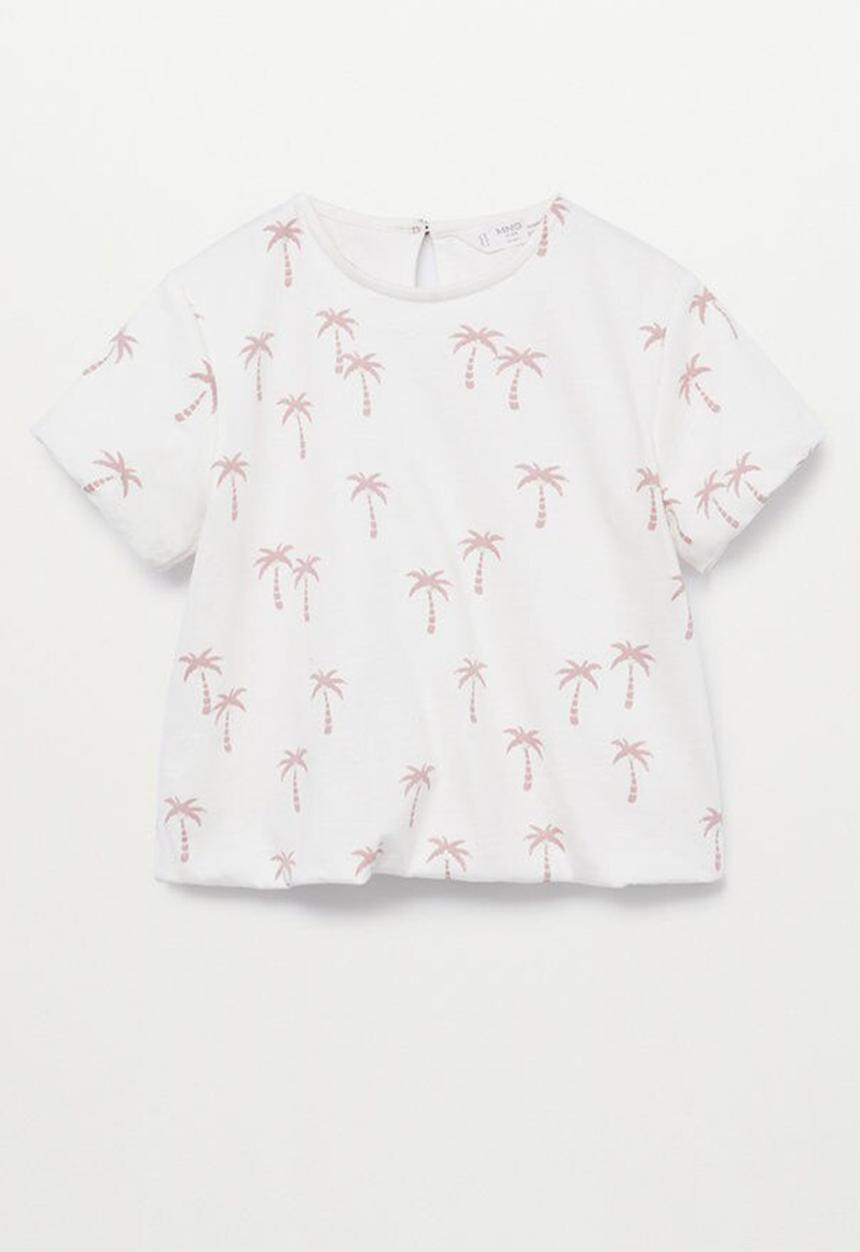 MANGO - Printed cotton T-shirt - white
