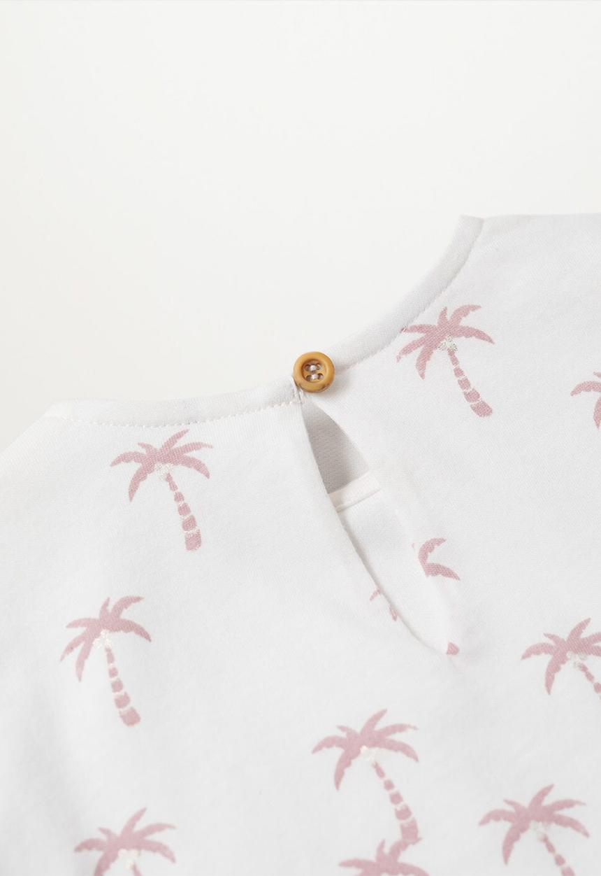 MANGO - Printed cotton T-shirt - white