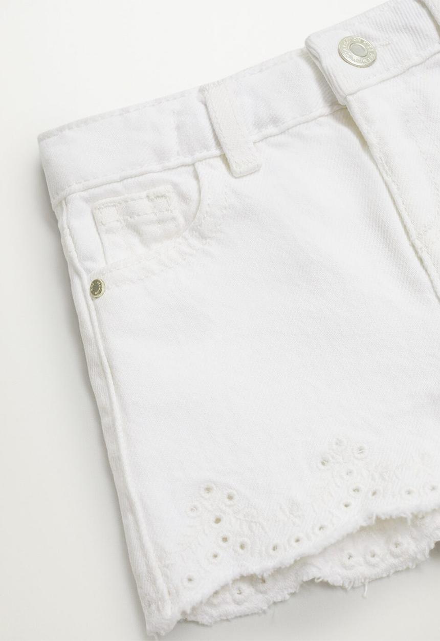 MANGO - Shorts bertab - white