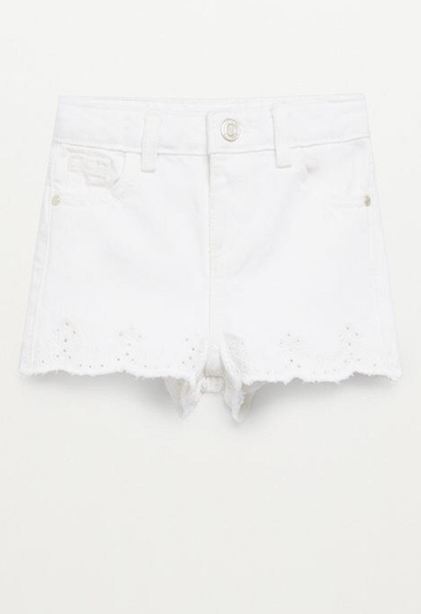 MANGO - Shorts bertab - white
