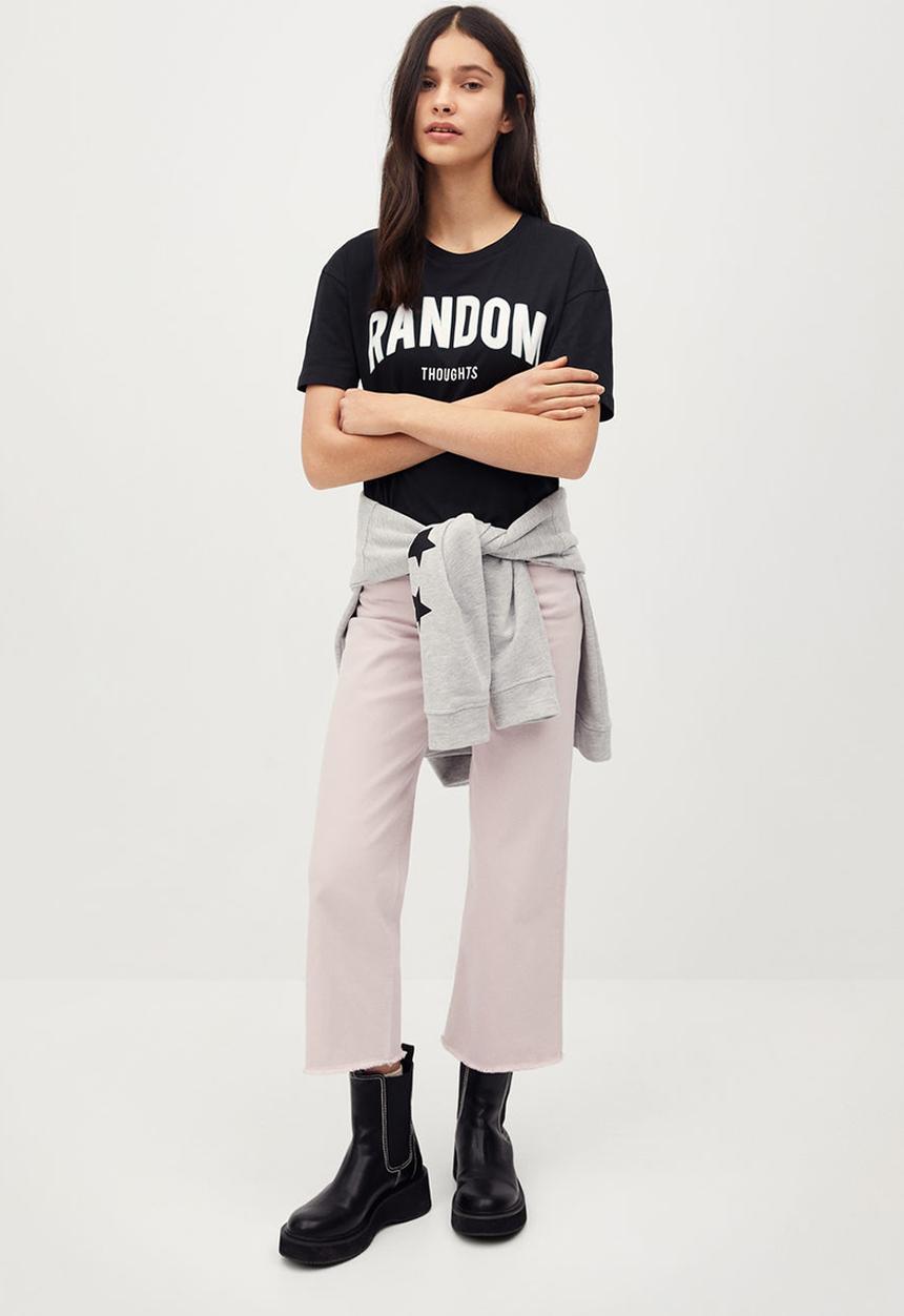 MANGO - Random short sleeve tee - black