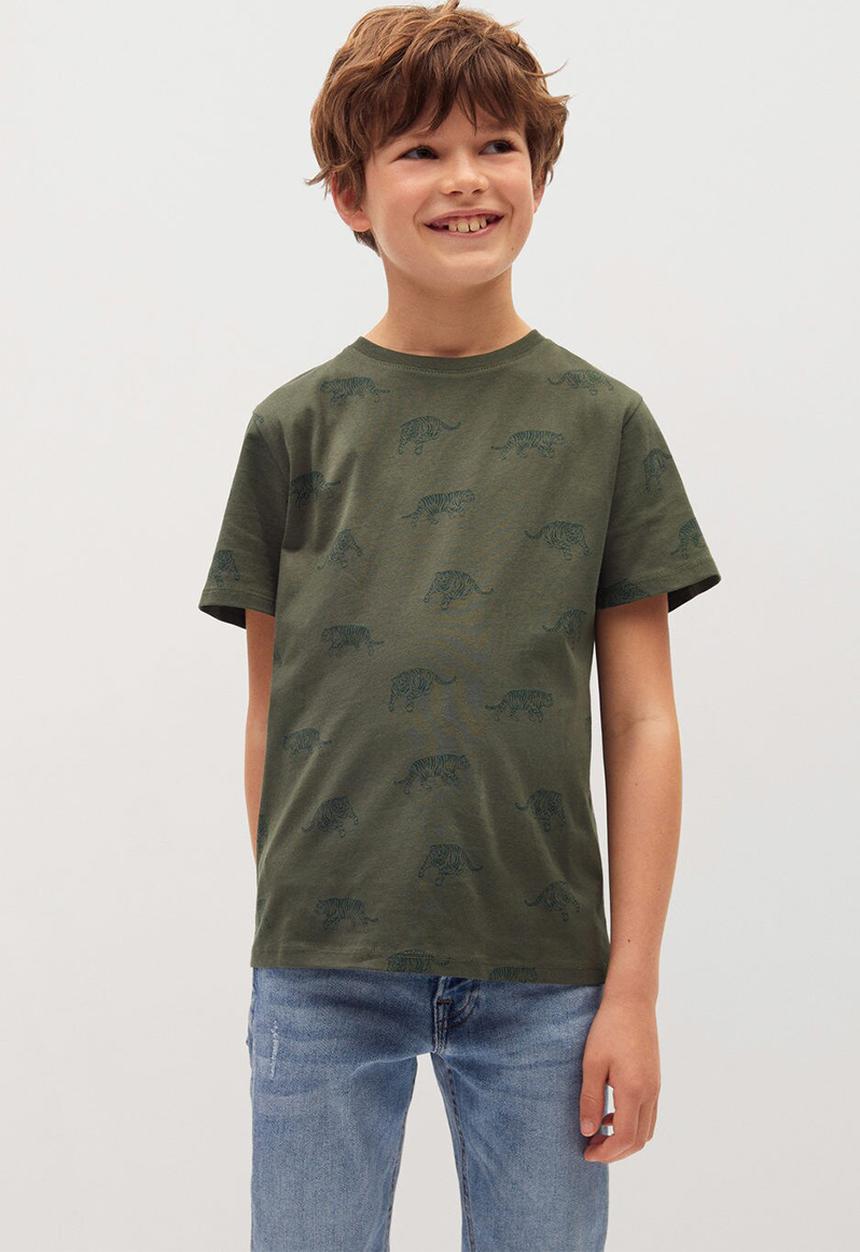 MANGO - T-shirt stamp8 - green