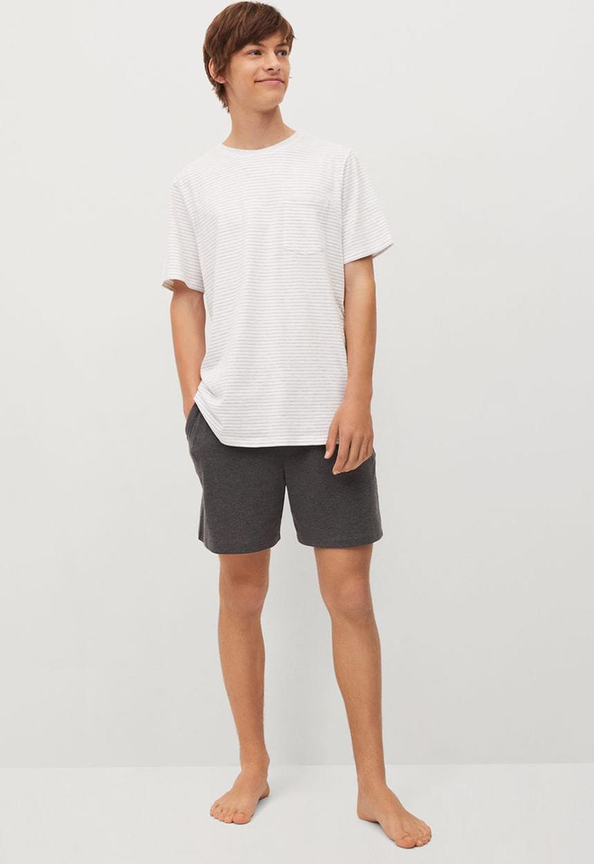 MANGO - Pijama pack james - grey & white 