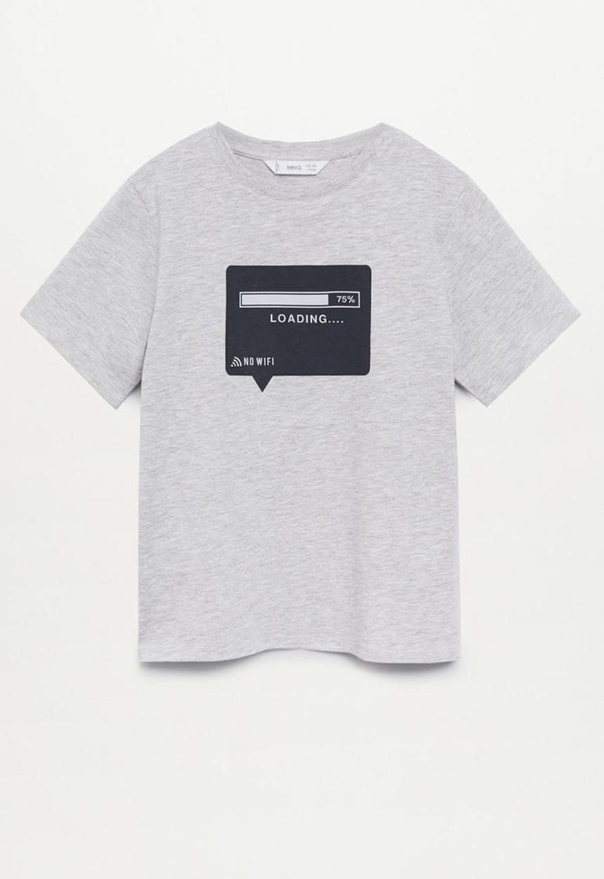 MANGO - T-shirt social - grey