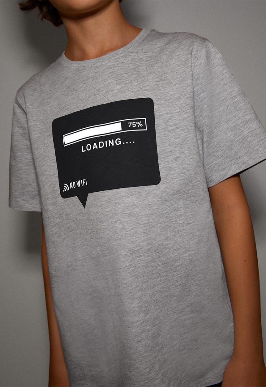 MANGO - T-shirt social - grey