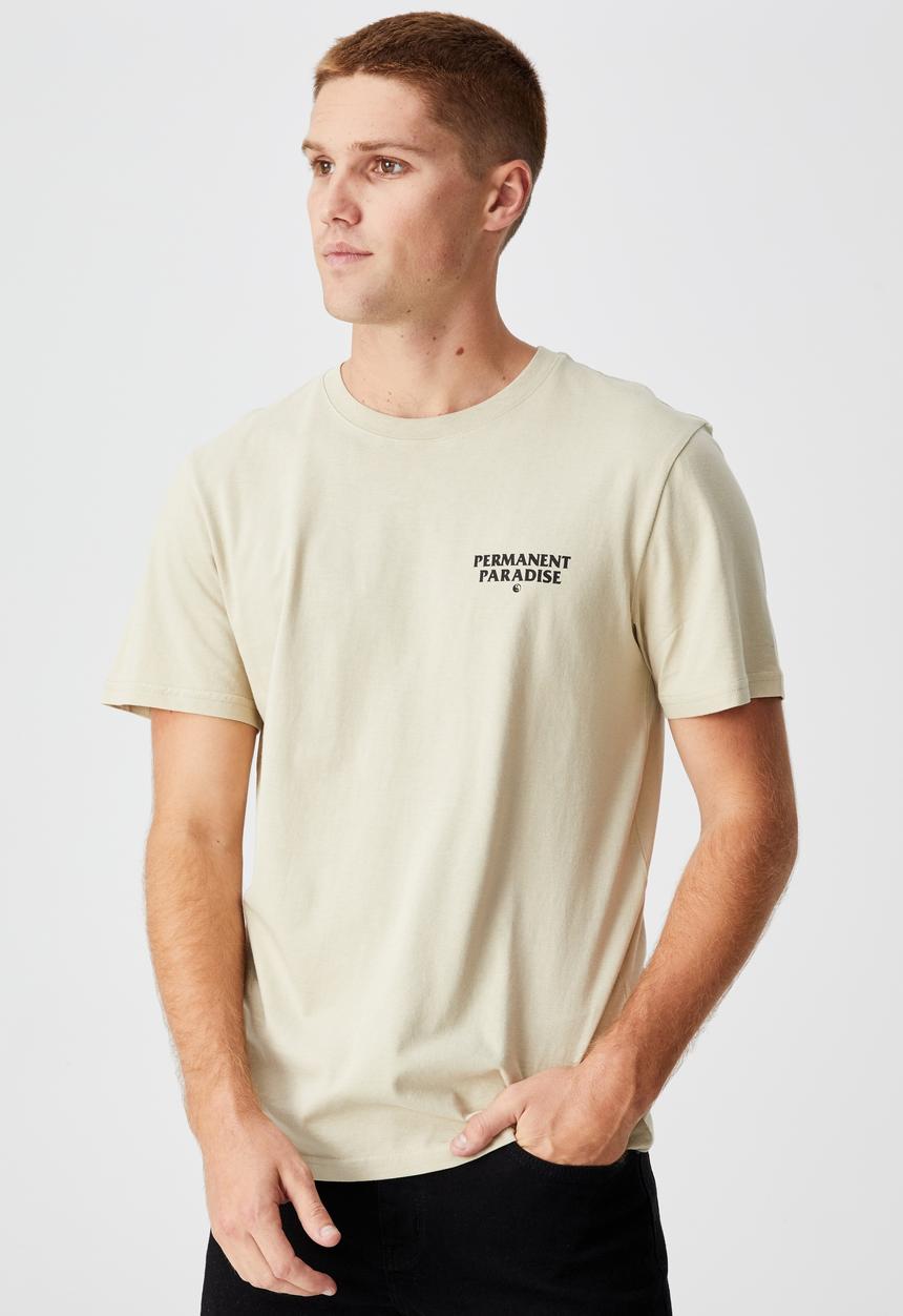 Cotton On - Tbar moto t-shirt - pale sand