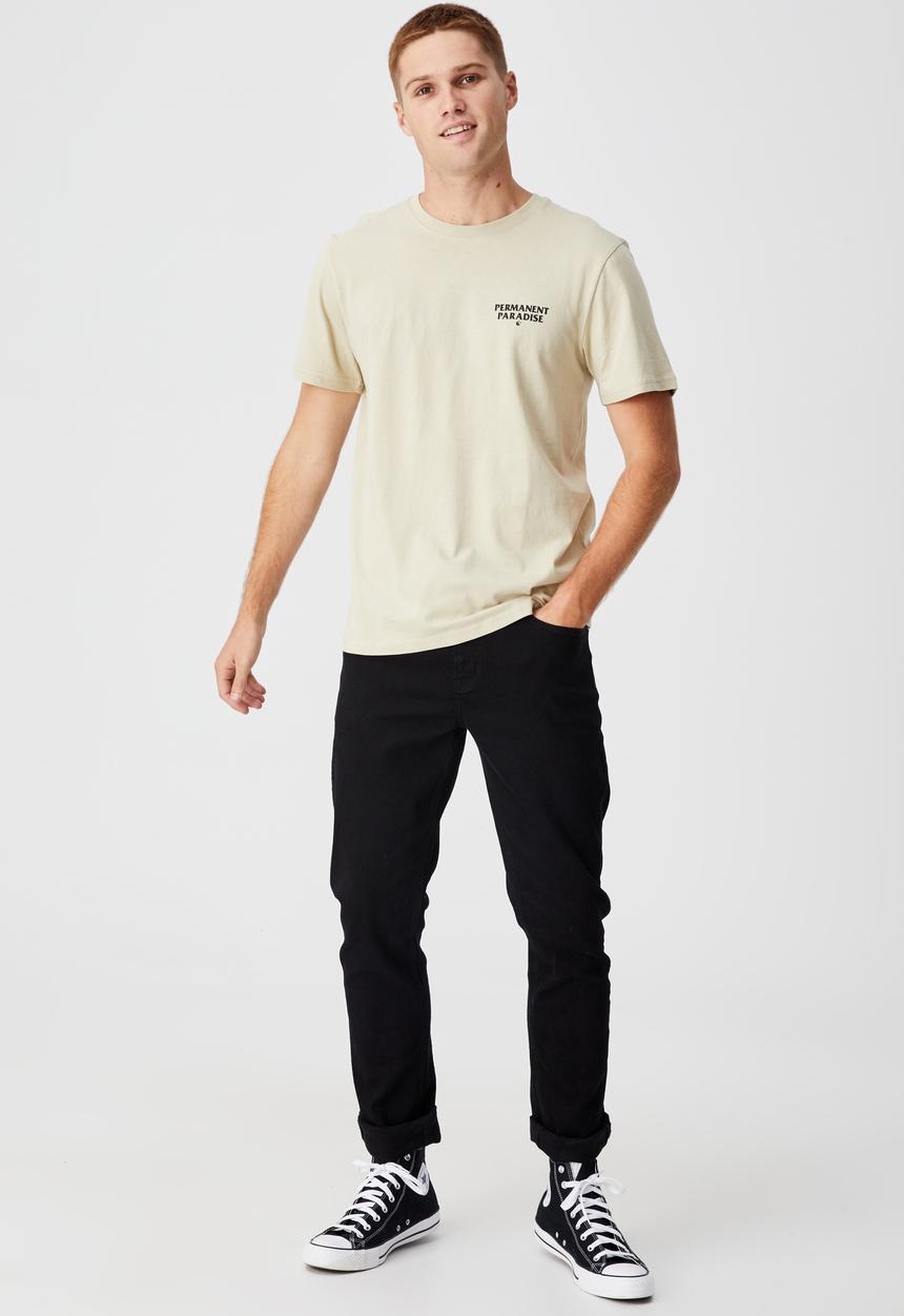 Cotton On - Tbar moto t-shirt - pale sand
