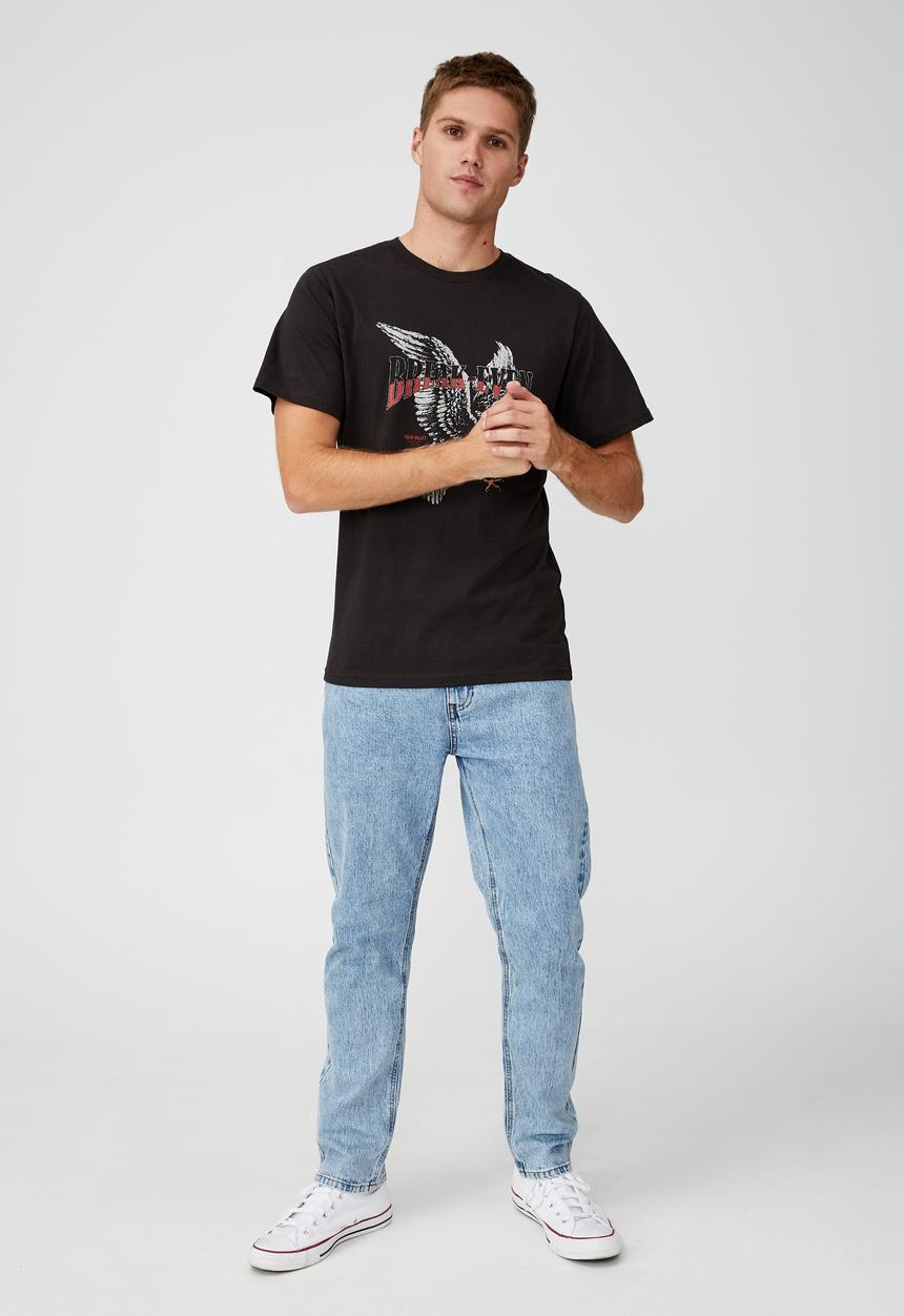 Cotton On - Tbar moto t-shirt - washed black
