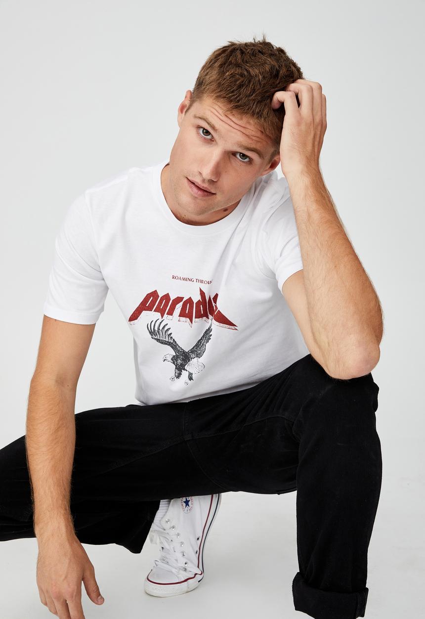 Cotton On - Tbar moto t-shirt - white