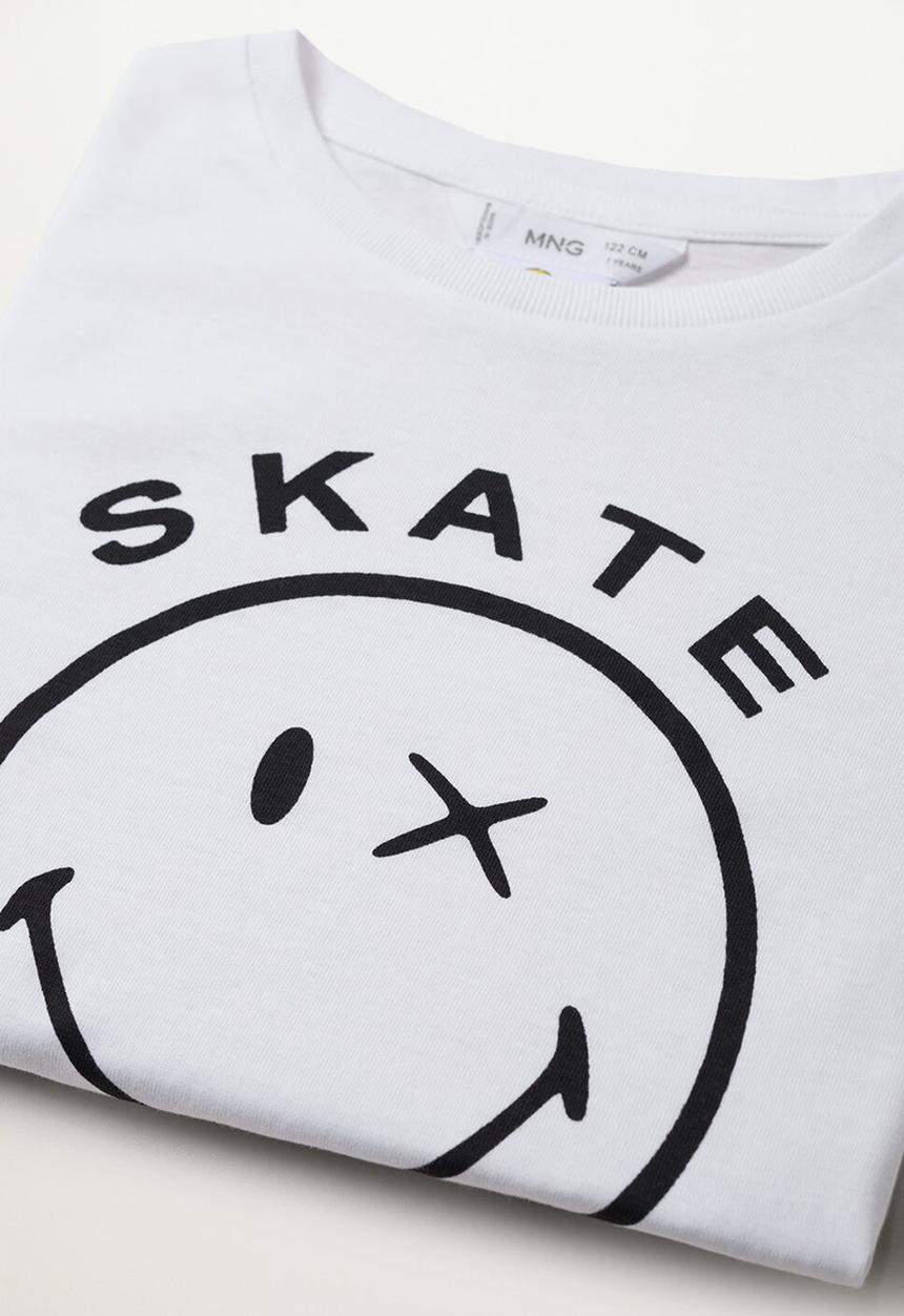 MANGO - T-shirt smiley - white