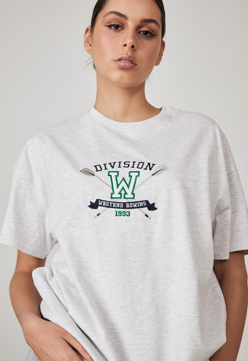 Factorie - Super relaxed graphic tee - silver marle