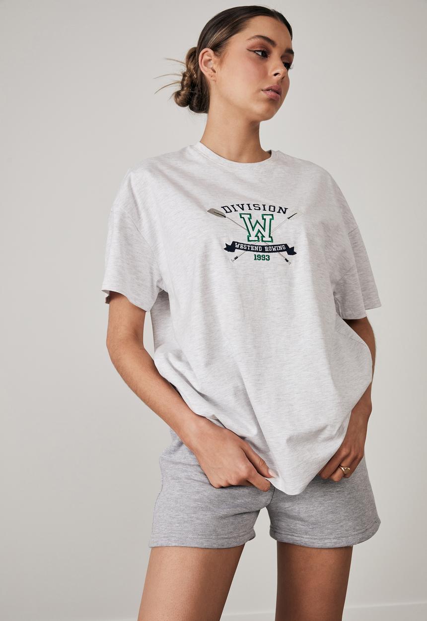 Factorie - Super relaxed graphic tee - silver marle