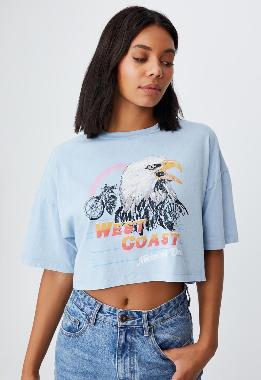 Cotton On - Chopped boyfriend tee - authentic blue